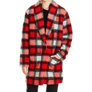 Scotch & Soda check wool oversize cocoon coat